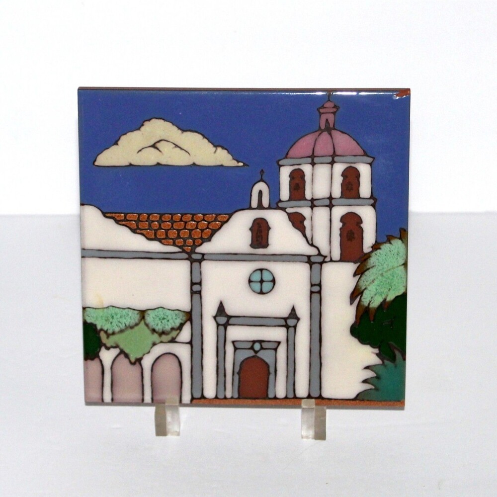 Old Mission San Luis Rey Triton Tile California 6" x 6" hand painted